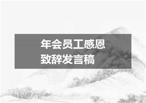 年会员工感恩致辞发言稿