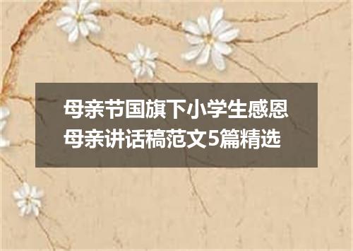 母亲节国旗下小学生感恩母亲讲话稿范文5篇精选