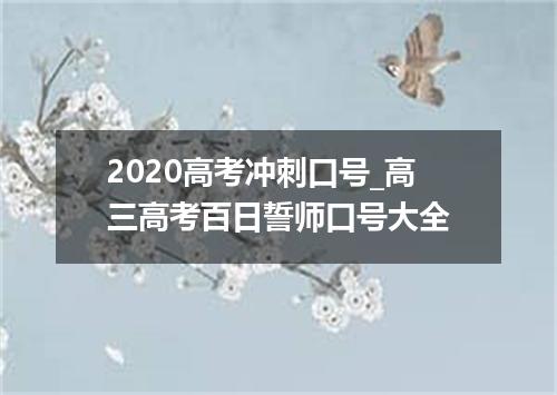 2020高考冲刺口号_高三高考百日誓师口号大全