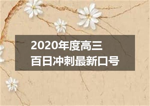 2020年度高三百日冲刺最新口号