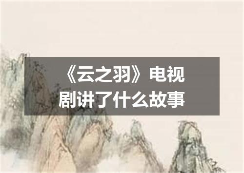 《云之羽》电视剧讲了什么故事