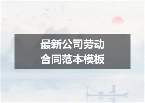 最新公司劳动合同范本模板