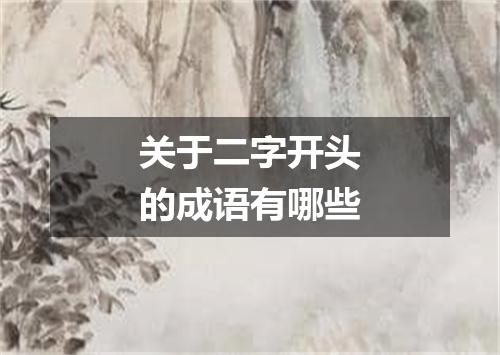 关于二字开头的成语有哪些