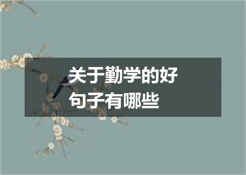 关于勤学的好句子有哪些
