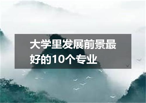 大学里发展前景最好的10个专业