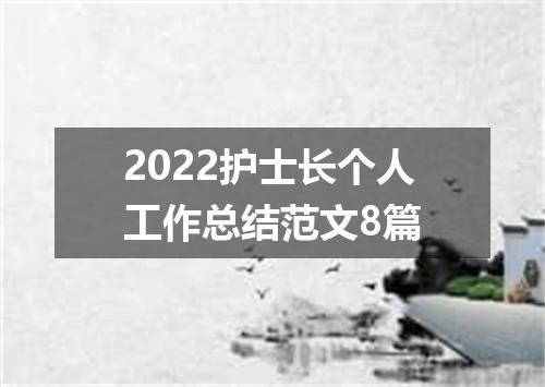 2022护士长个人工作总结范文8篇