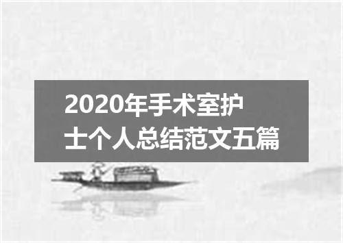 2020年手术室护士个人总结范文五篇