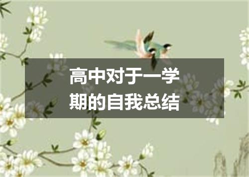 高中对于一学期的自我总结