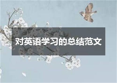 对英语学习的总结范文