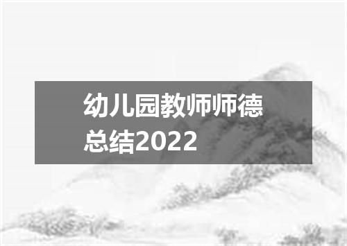 幼儿园教师师德总结2022