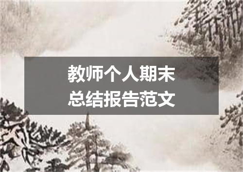 教师个人期末总结报告范文