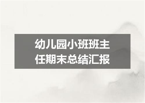 幼儿园小班班主任期末总结汇报