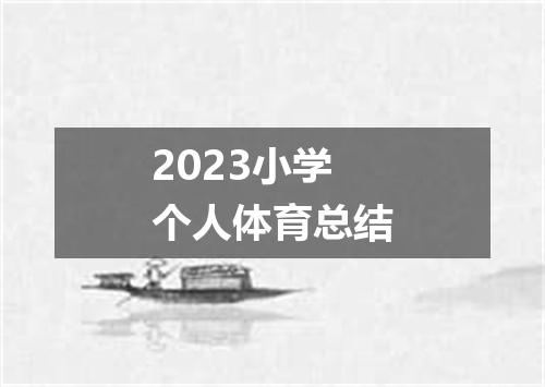 2023小学个人体育总结