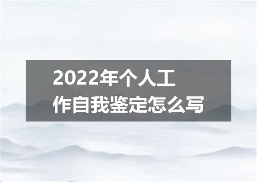 2022年个人工作自我鉴定怎么写