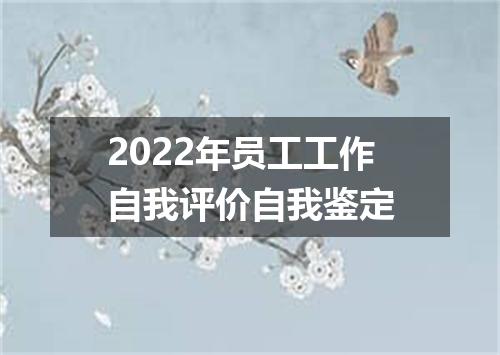 2022年员工工作自我评价自我鉴定