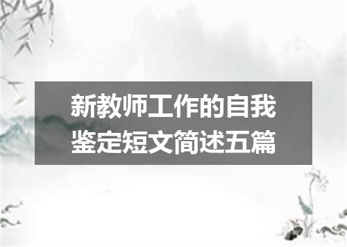 新教师工作的自我鉴定短文简述五篇