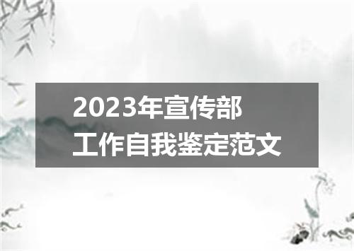 2023年宣传部工作自我鉴定范文
