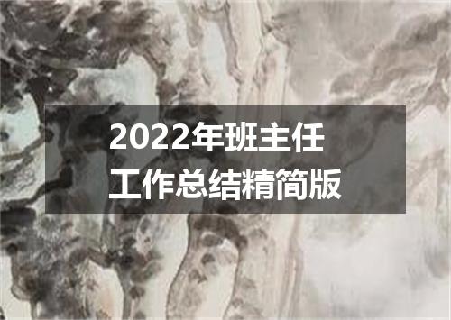 2022年班主任工作总结精简版