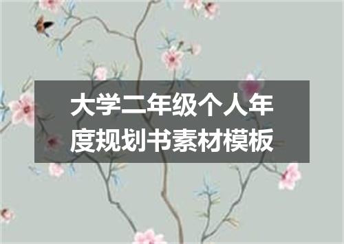 大学二年级个人年度规划书素材模板