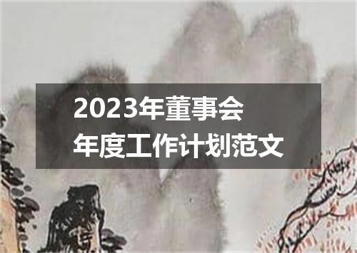 2023年董事会年度工作计划范文