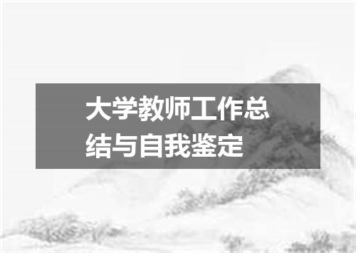 大学教师工作总结与自我鉴定