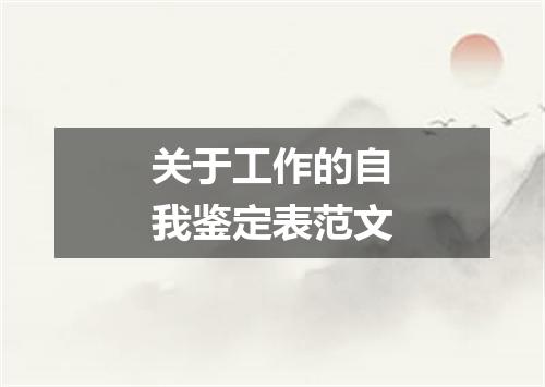 关于工作的自我鉴定表范文