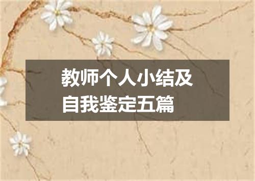 教师个人小结及自我鉴定五篇