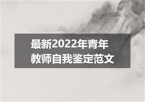 最新2022年青年教师自我鉴定范文