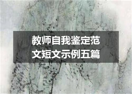 教师自我鉴定范文短文示例五篇