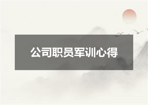 公司职员军训心得