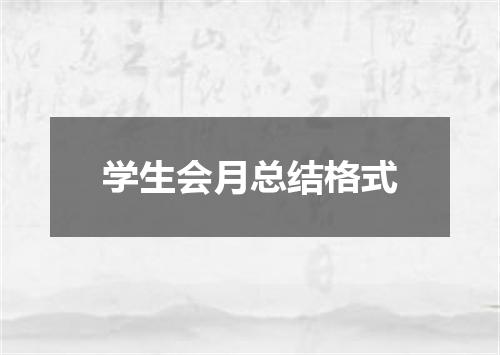 学生会月总结格式