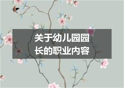 关于幼儿园园长的职业内容