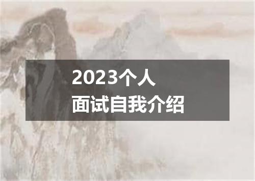 2023个人面试自我介绍