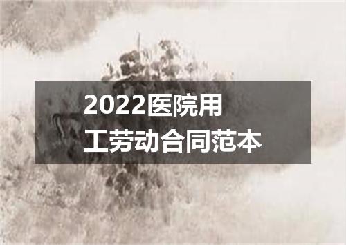 2022医院用工劳动合同范本