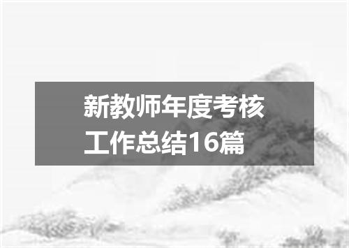 新教师年度考核工作总结16篇