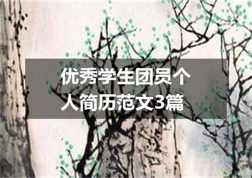 优秀学生团员个人简历范文3篇