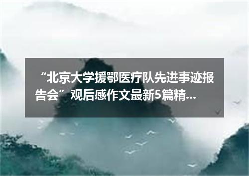 “北京大学援鄂医疗队先进事迹报告会”观后感作文最新5篇精选