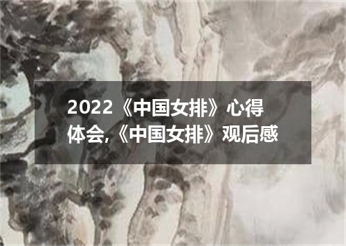 2022《中国女排》心得体会,《中国女排》观后感