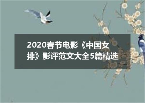 2020春节电影《中国女排》影评范文大全5篇精选