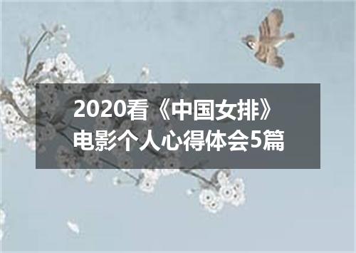 2020看《中国女排》电影个人心得体会5篇