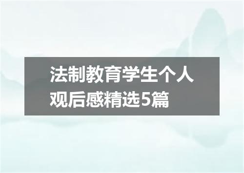 法制教育学生个人观后感精选5篇