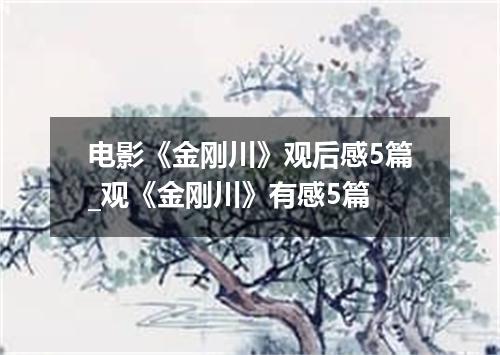 电影《金刚川》观后感5篇_观《金刚川》有感5篇