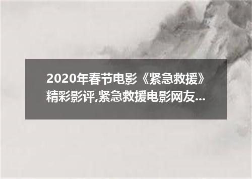 2020年春节电影《紧急救援》精彩影评,紧急救援电影网友评价