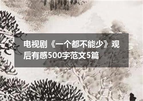 电视剧《一个都不能少》观后有感500字范文5篇