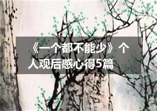 《一个都不能少》个人观后感心得5篇