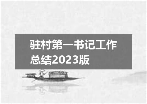 驻村第一书记工作总结2023版