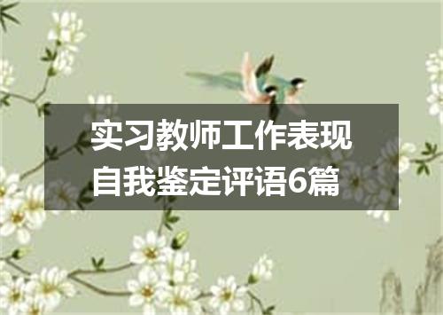 实习教师工作表现自我鉴定评语6篇