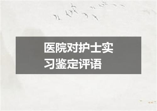 医院对护士实习鉴定评语
