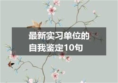 最新实习单位的自我鉴定10句