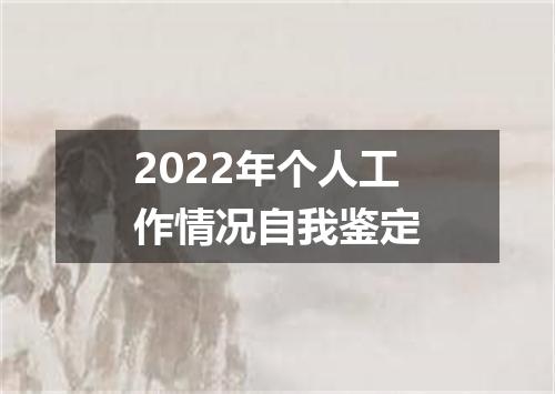 2022年个人工作情况自我鉴定